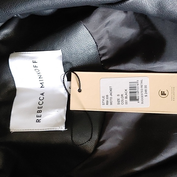 NWT Rebecca Minkoff Black Faux Leather Jacket - Picture 2 of 3